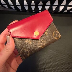 Louis Vuitton Red and Brown Monogram Card Holder